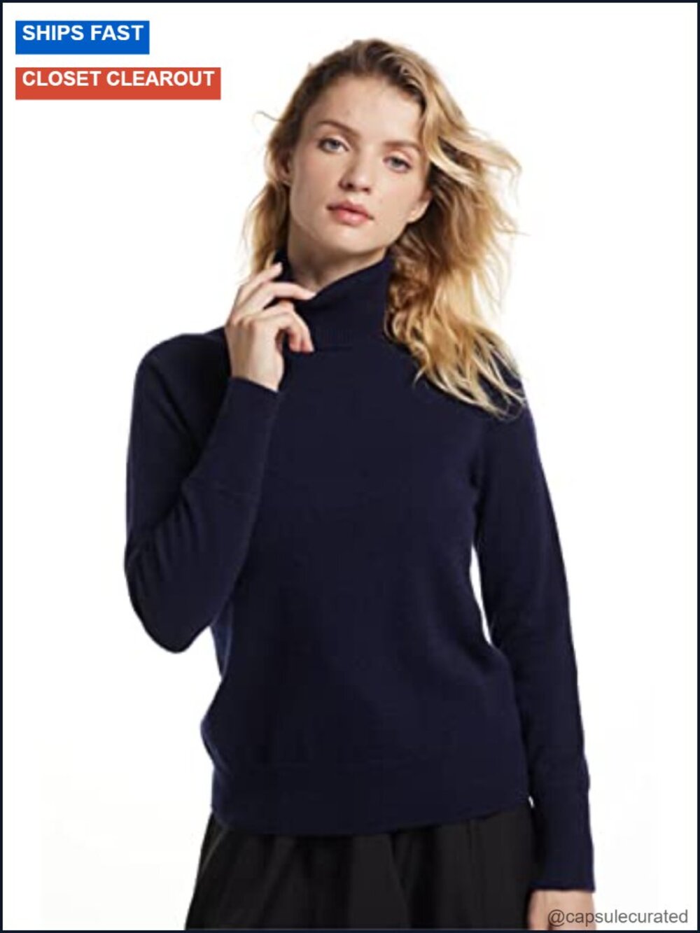100% Cashmere Turtleneck Sweater Long Sleeve Winter Pullover Regular Fit